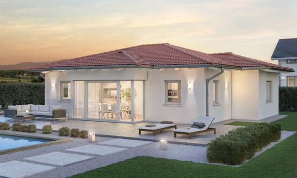 Ziegelmassiv Fertighaus mit Walmdach